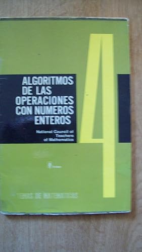 ALGORITMOS DE LAS OPERACIONES CON NÚMEROS ENTEROS