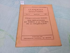 Seller image for Dos reflexiones en torno a la teora de la enajenacin. for sale by Librera "Franz Kafka" Mxico.