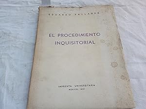 Seller image for El procedimiento inquisitorial. for sale by Librera "Franz Kafka" Mxico.