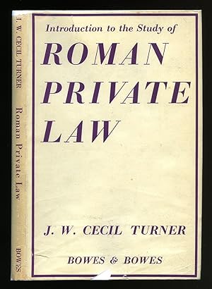 Imagen del vendedor de Introduction to the Study of Roman Private Law a la venta por Little Stour Books PBFA Member