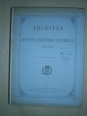 Archives du Muséum d'Histoire Naturelle de Lyon. Tome Cinquième