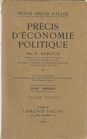 Seller image for Prcis d'conomie politique - Tome I for sale by Joie de Livre