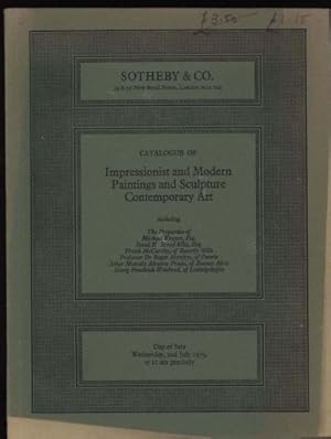 Catalogue of Impressionist and modern paintings and sculpture Contemporary Art: Day of Sale, Wedn...