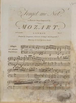 Forget me not, a favorite song, composed by Mozart
