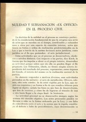 NULIDAD Y SUBSANACION "EX OFFICIO" EN EL PROCESO CIVIL.