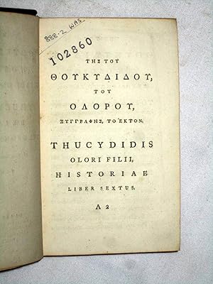 Bellum Peloponnesiacum, Tom VI. Ex editione Wassii et Dukeri.: Thucydides. Thucydidis. Wassii et ...