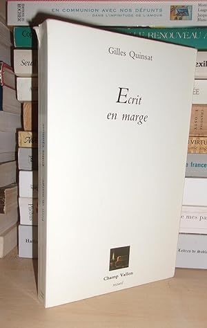 Bild des Verkufers fr ECRIT EN MARGE zum Verkauf von Planet's books