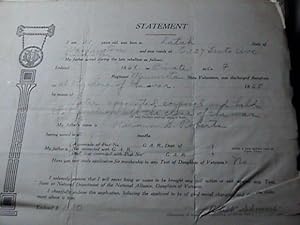 LARGE 225+ 1913-1931 ARCHIVE OF HANDWRITTEN CERTIFICATES OF APPLICATION TO THE DAUGHTERS OF THE U...