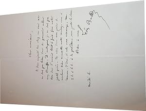 Lettre autographe signée Léon Battu. Il n'est pas sûr d'aller aux Bouffes et de n'avoir tout à...