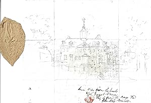 Immagine del venditore per Pencil sketch of George Washington's home Mount Vernon by 'G E Blenkins', with leaf from the orange tree planted by Washington, and explanatory Autograph Note by Blenkins. venduto da Richard M. Ford Ltd