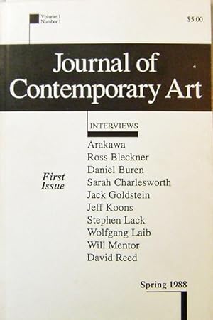 Immagine del venditore per Journal of Contemporary Art Volume 1 Number 1 venduto da Derringer Books, Member ABAA