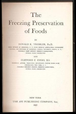 Seller image for The Freezing Preservation of Foods. 1st. edn. for sale by Janet Clarke Books ABA