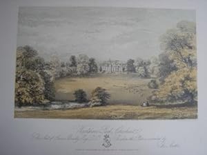 A Fine Original Antique Colour Tinted Lithograph Illustrating Woodgreen Park, Cheshunt, The Seat ...