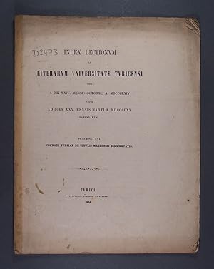 Index lectionum in literarum universitate Turicensi inde a die XXIV. (24) mensis octobris a. MDCC...