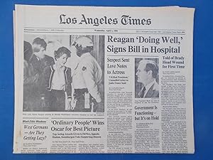 Los Angeles Times Newspaper (Complete Part One: Wednesday, April 1, 1981) Front Cover Headline "[...