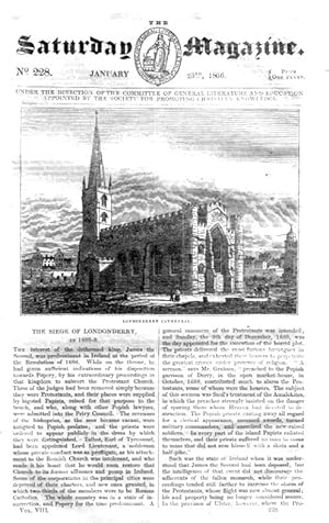 The Saturday Magazine No 228, The SIEGE of LONDONDERRY 1688-9, The Natives of SWAN RIVER Australi...