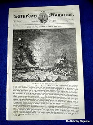 The Saturday Magazine No 468, LORD NELSON & BATTLE of NILE, 1839