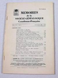 Seller image for Memoires De La Societe Genealogique Canadienne-Francaise. Vol. XX, No. 4 - Oct.-Dec. 1969 for sale by Resource Books, LLC