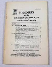 Seller image for Memoires De La Societe Genealogique Canadienne-Francaise. Vol. XIX, No. 2 - Avril-Juin 1968 for sale by Resource Books, LLC