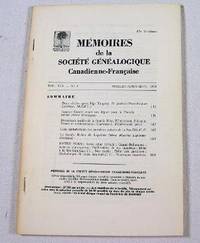 Seller image for Memoires De La Societe Genealogique Canadienne-Francaise. Vol. XIX, No. 3 - Juillet-Sept. 1968 for sale by Resource Books, LLC