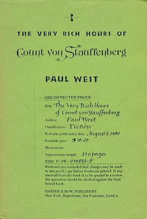 Seller image for The Very Rich Hours of Count Von Stauffenberg for sale by Good Books In The Woods