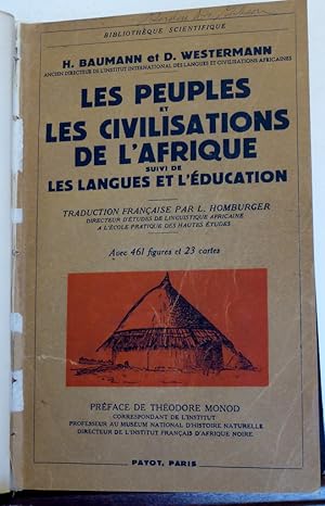 Seller image for Les Peuples et les Civilisations de l'Afrique, suivi de les langues et L'education for sale by RON RAMSWICK BOOKS, IOBA