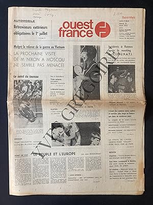 OUEST FRANCE-MARDI 18 AVRIL 1972