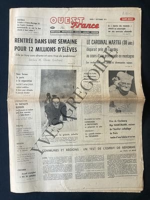 OUEST FRANCE-MARDI 7 SEPTEMBRE 1971