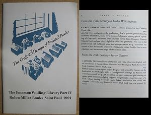 Imagen del vendedor de The Craft & Design of Printed Books: The Emerson Wulling Library Part IV a la venta por Veery Books