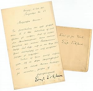 Imagen del vendedor de Sammlung von 1 Brief mit eigenh. U., 1 eh. Albumblatt mit U., 1 gedr. Visitkarte mit eh. Gruzeile und 1 gedr. Quittung mit eh. U. a la venta por Antiquariat INLIBRIS Gilhofer Nfg. GmbH