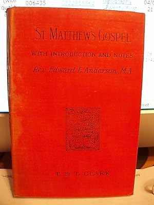 Image du vendeur pour St. Matthew's Gospel (Handbooks for Bible Classes and Private Students ) mis en vente par Carol's Cache