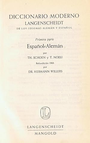 Imagen del vendedor de DICCIONARIO MODERNO LANGENSCHEIDT. ESPAOL  ALEMN * ALEMN  ESPAOL a la venta por Librera Torren de Rueda