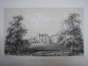 Original Antique Lithograph Illustrating Heydon Hall, Norfolk. The Seat of W. E. Lytton Bulwer, E...