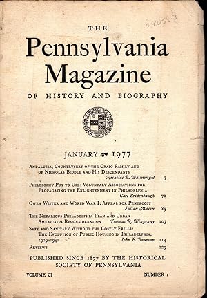 Seller image for The Pennsylvania Magazine of History and Biography, Volume CI, No. 1: January, 1977 for sale by Dorley House Books, Inc.