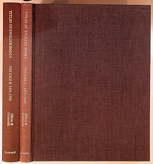 Bild des Verkufers fr Titles of English Books (and of Foreign Books Printed in England). An Alphabetical Finding-list By Title of Books Published Under the Author's name, Pseudonym or Initials. Two Volumes zum Verkauf von The Kelmscott Bookshop, ABAA