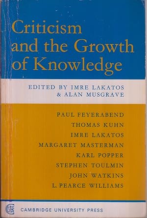 Seller image for Criticism And The Growth Of Knowledge, Vol. 4 for sale by Jonathan Grobe Books