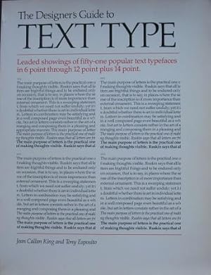 Seller image for THE DESIGNER'S GUIDE TO TEXT TYPE. for sale by Barry McKay Rare Books