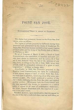 POINT SAN JOSE. SUPPLEMENTARY BRIEF IN BEHALF OF CLAIMANTS. [Signed at end in type: R. STEINBACH....