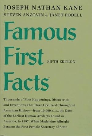Seller image for Famous First Facts: A Record of First Happenings, Discoveries, and Inventions in American History for sale by J. HOOD, BOOKSELLERS,    ABAA/ILAB