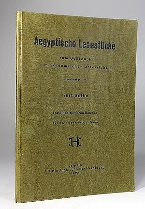 Bild des Verkufers fr Aegyptische [gyptische] Lesestcke zum Gebrauch im akademischen Unterricht. Texte des Mittleren Reiches. Zweite, verbesserte Auflage. zum Verkauf von Librarium of The Hague