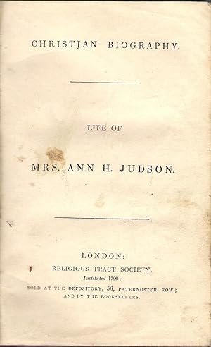 Seller image for Life of Mrs. Ann H. Judson : Christian Biography for sale by Michael Moons Bookshop, PBFA