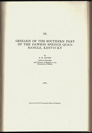 Geology Of The Southern Part Of The Dawson Springs Quadrangle, Kentucky