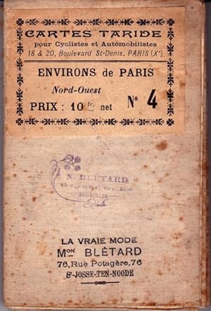 Carte routière pour automobilistes et cyclistes environs de Paris Section Nord-Ouest N°4,1/250.00...