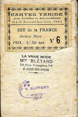 Carte routière pour automobilistes et cyclistes Est de la France Section Nord n°6, 1/250.000ème
