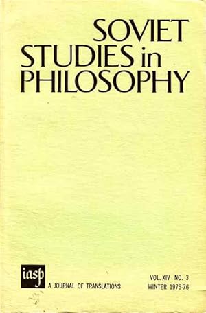 Soviet Studies in Philosophy. Winter 1975 / 76 Vol. XIV, No. 3