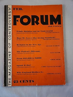 Imagen del vendedor de Forum and Century The Magazine of Controversy, Vol. LXXXV, No. 2 February, 1931 a la venta por WellRead Books A.B.A.A.