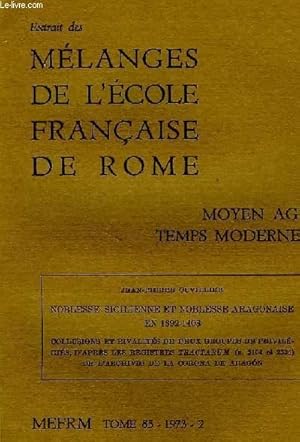 Seller image for EXTRAITS DE MELANGES DE L ECOLE FRANCAISE DE ROME.MOYEN AGE, TEMPS MODERNES. for sale by Le-Livre