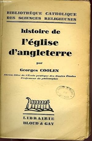 Imagen del vendedor de HISTOIRE DE L EGLISE D ANGLETERRE. a la venta por Le-Livre