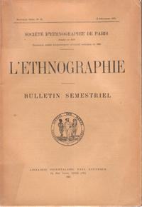 L'ethnographie , Bulletin Semestriel . Nouvelle Série N°31 . 15 Décembre 1935