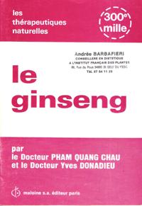 Image du vendeur pour Le Ginseng : Thrapeutique Naturelle mis en vente par Au vert paradis du livre